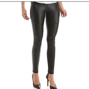 The Limited Black Moto Faux Leather Sexy Leggings Small